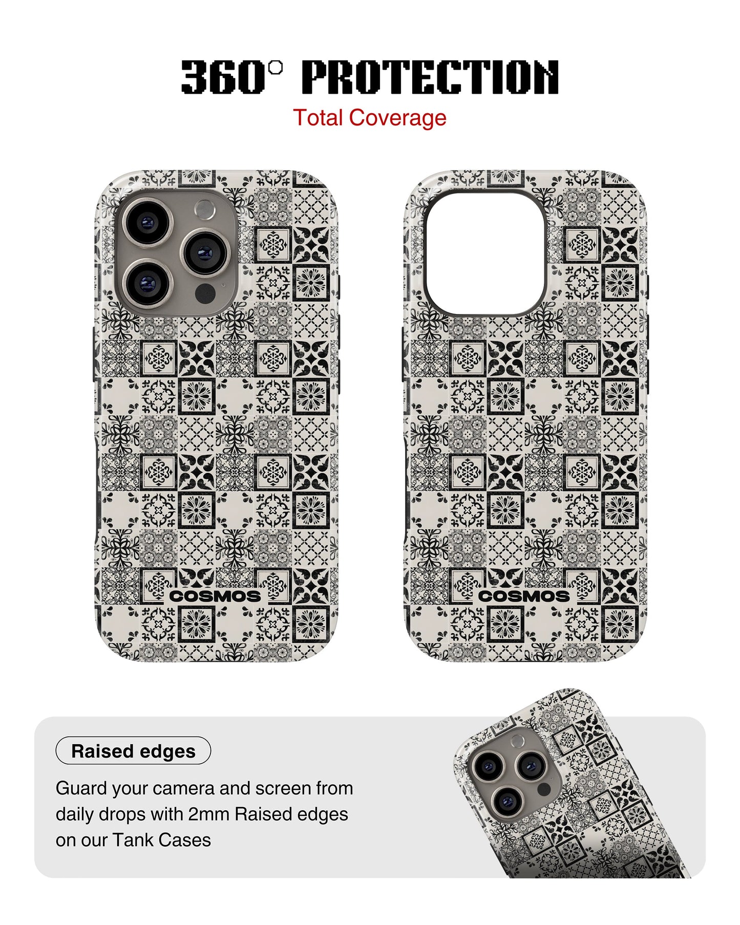 iPhone 12 Pro Max Tank Case | Textures (Vintage Mosaic)