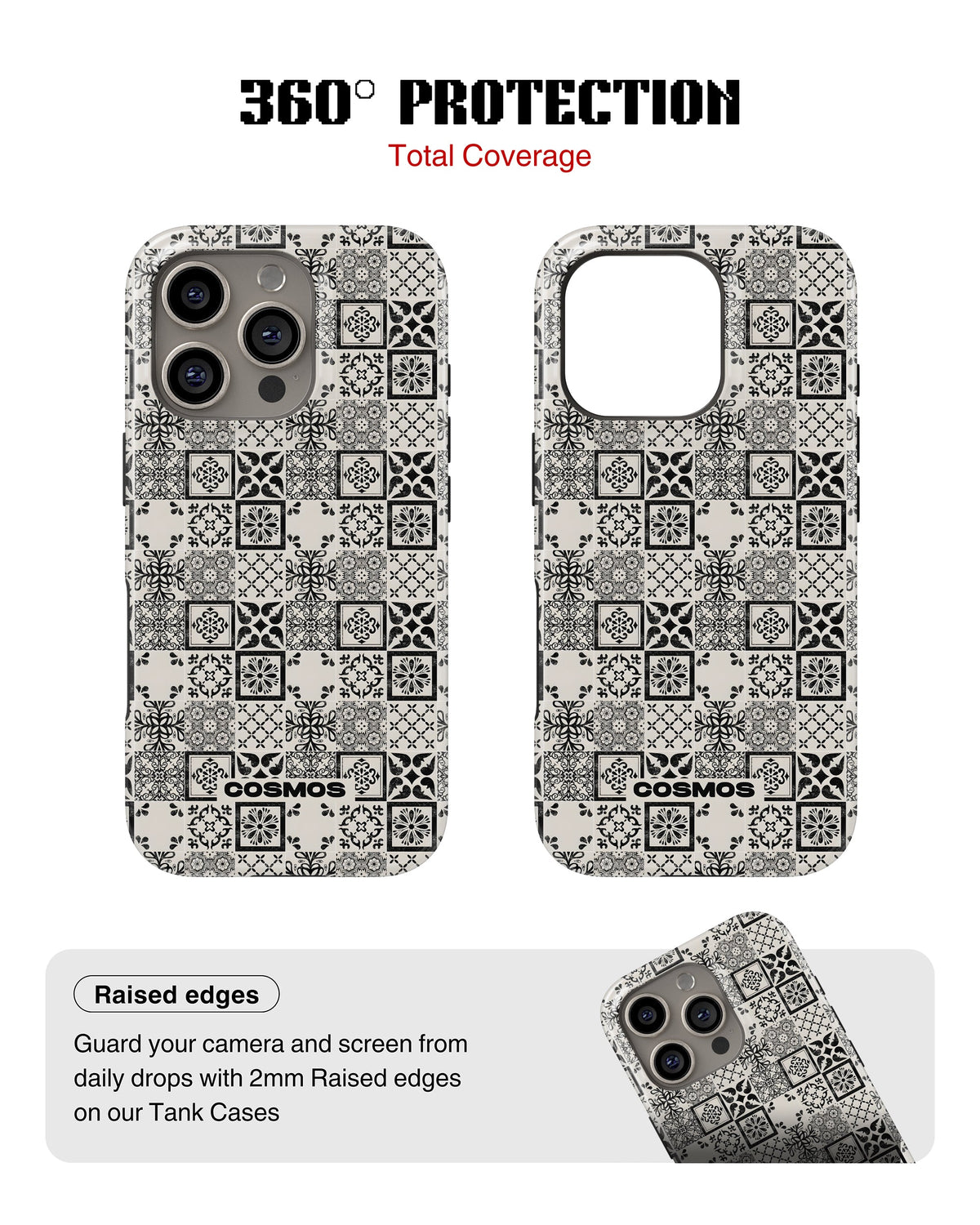 iPhone 14 Pro Tank Case | Textures (Vintage Mosaic)
