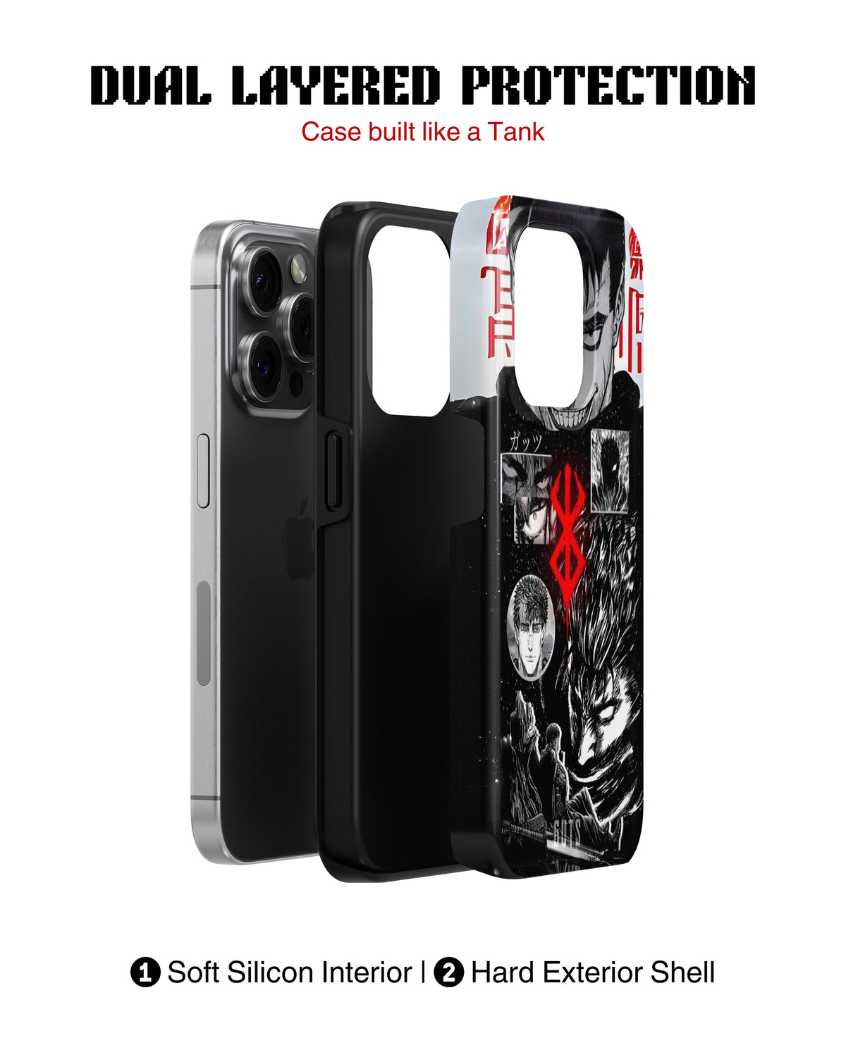 iPhone 13 Pro Tank Case | Anime (Black Swordsman)