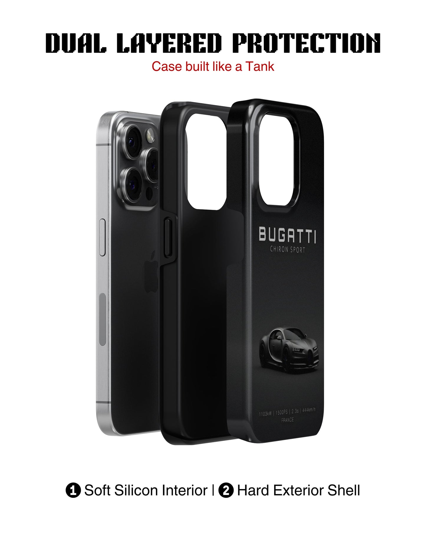 iPhone 15 Pro Max Tank Case | Sports Car (Bugatti)
