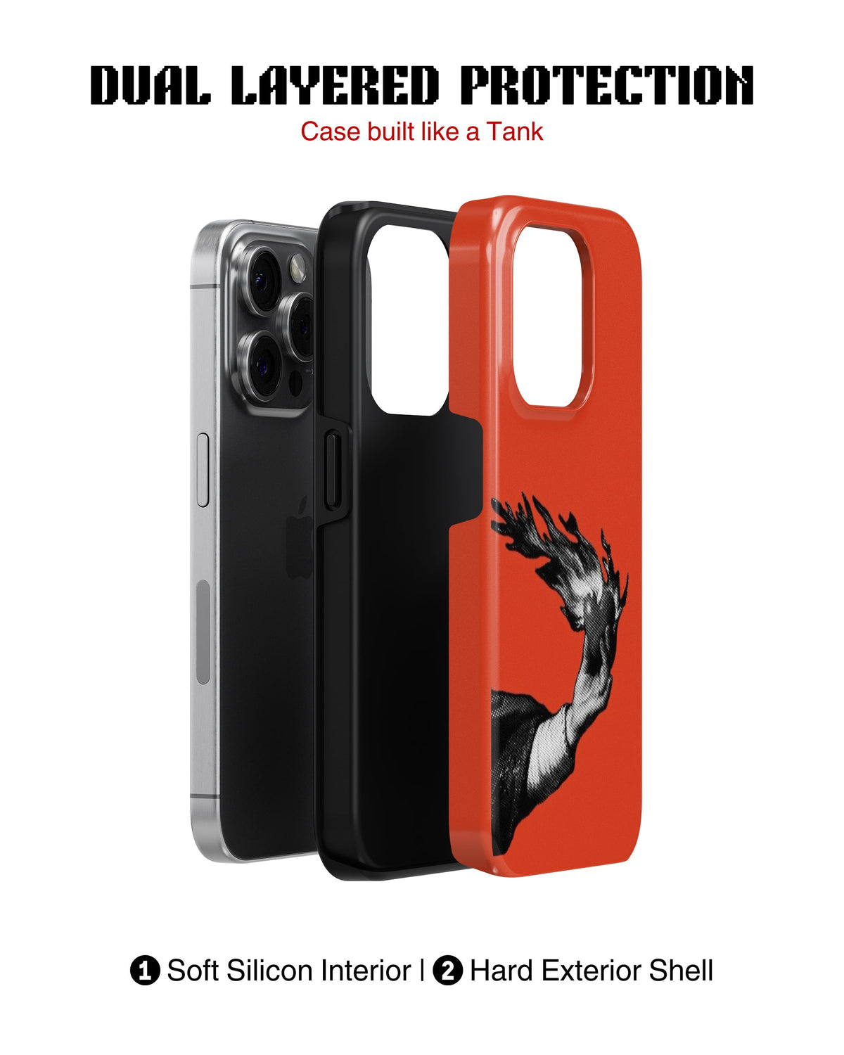 iPhone 17 Pro Max Tank Case | Modernism (Burning Hand)