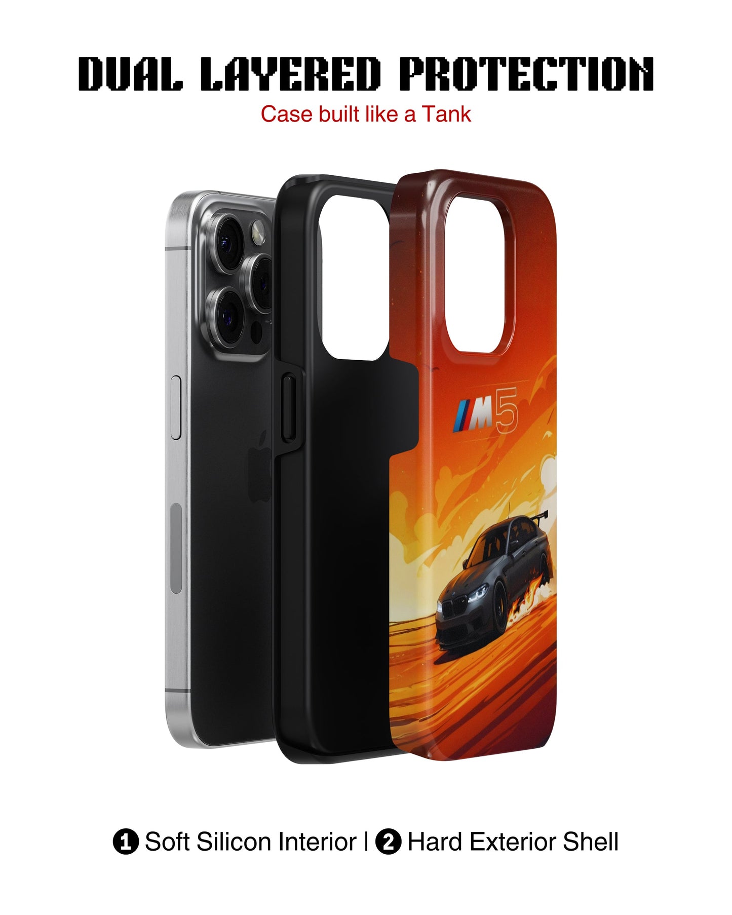 iPhone 12 Pro Max Tank Case | Sports Car (Burning M)
