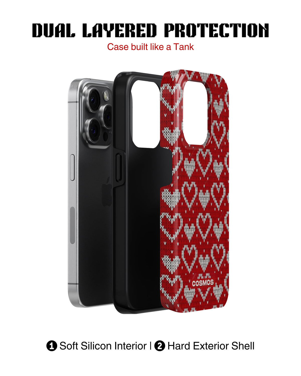 iPhone 15 Pro Tank Case | Textures (Candy Hearts)