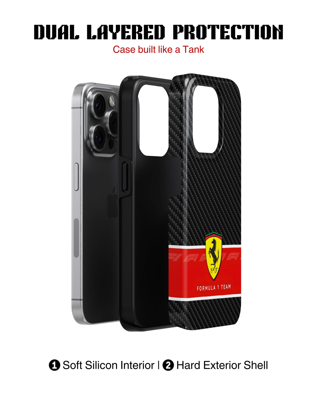 iPhone 14 Pro Max Tank Case | Formula 1 (Carbon Ferrari)