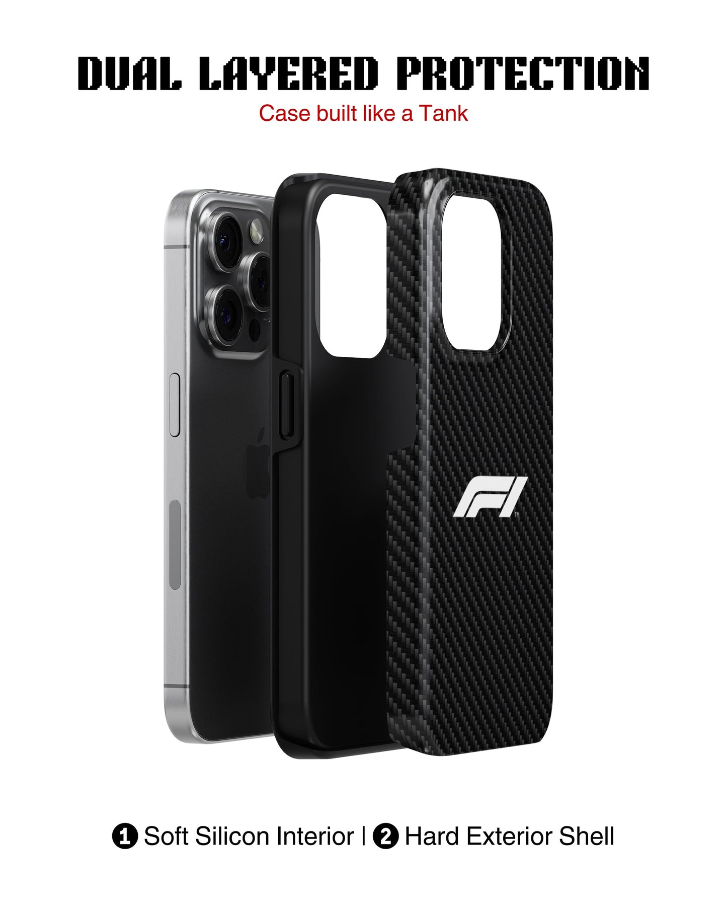 iPhone 12 Pro Tank Case | Formula 1 (Carbon Grid)