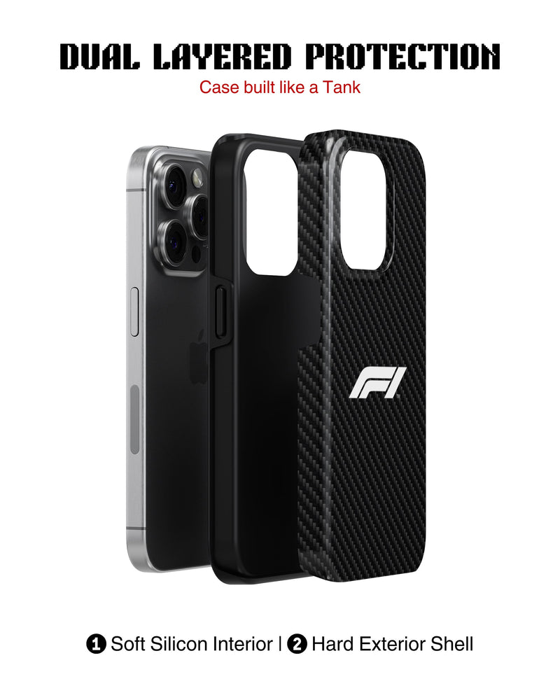 iPhone 14 Pro Tank Case | Formula 1 (Carbon Grid)