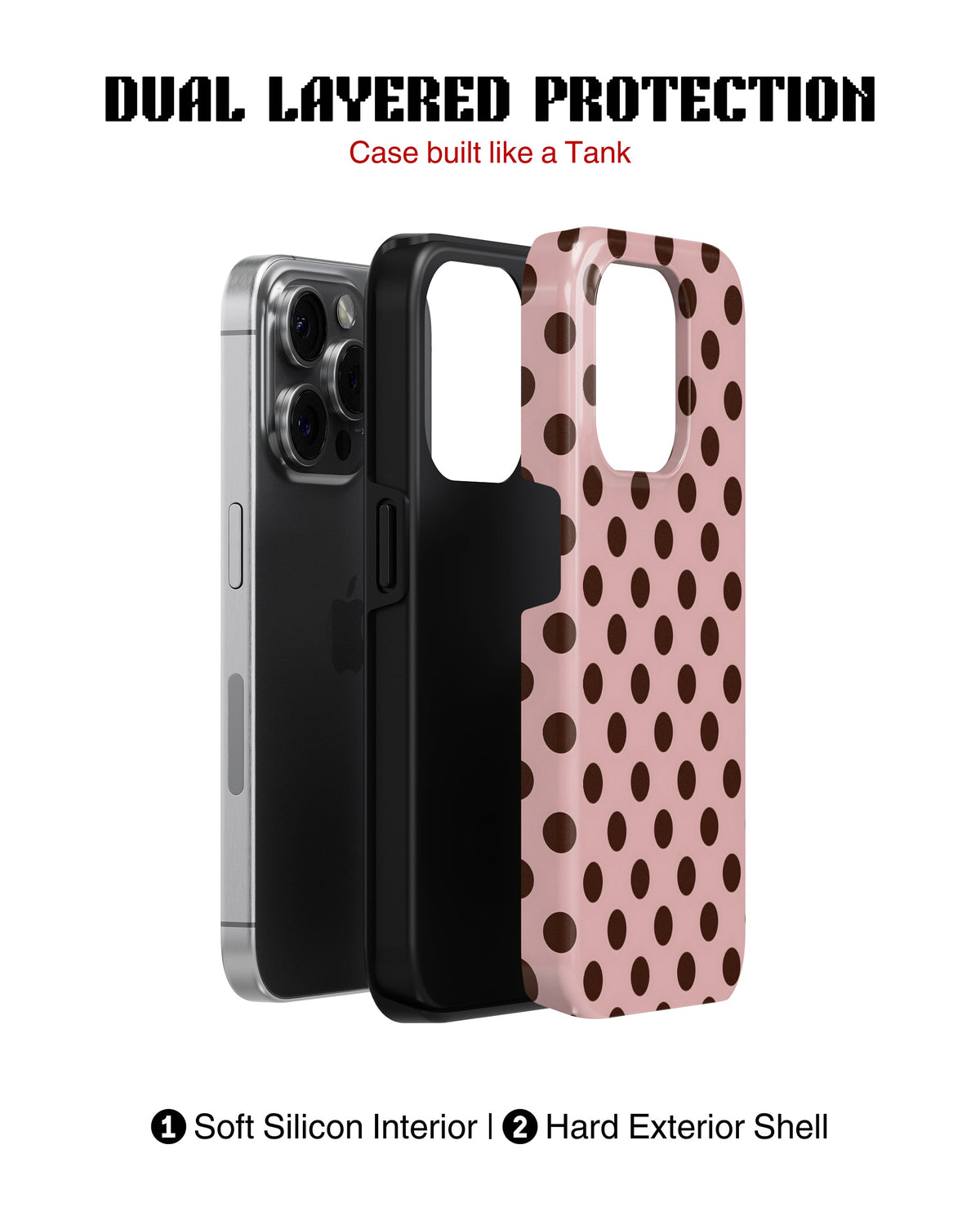 iPhone 14 Pro Tank Case | Girls Aesthetics (Choco Dots)