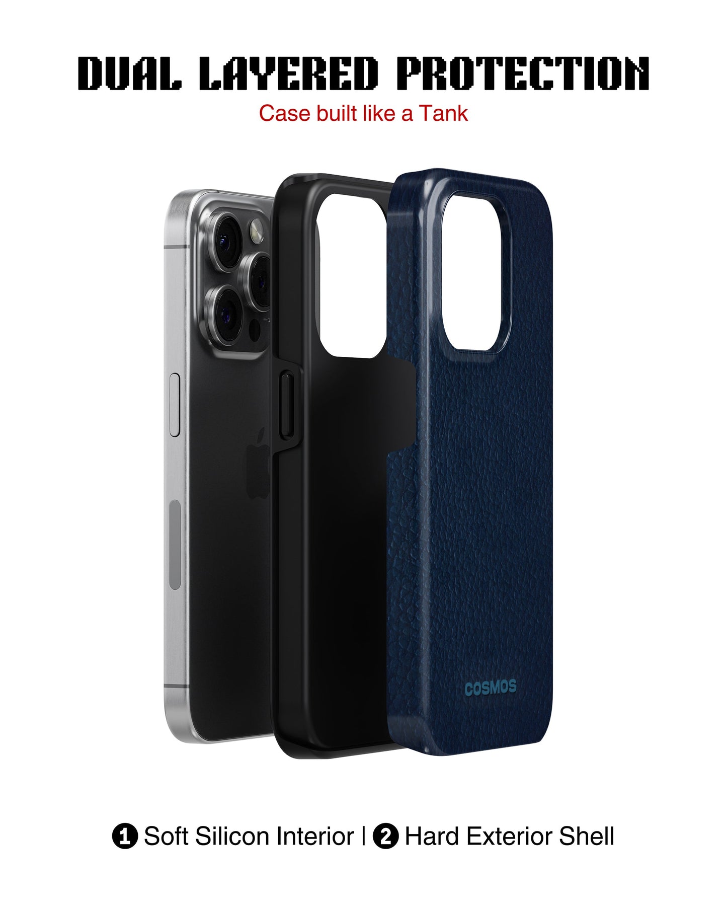 iPhone 13 Pro Max Tank Case | Textures (Deep Navy)