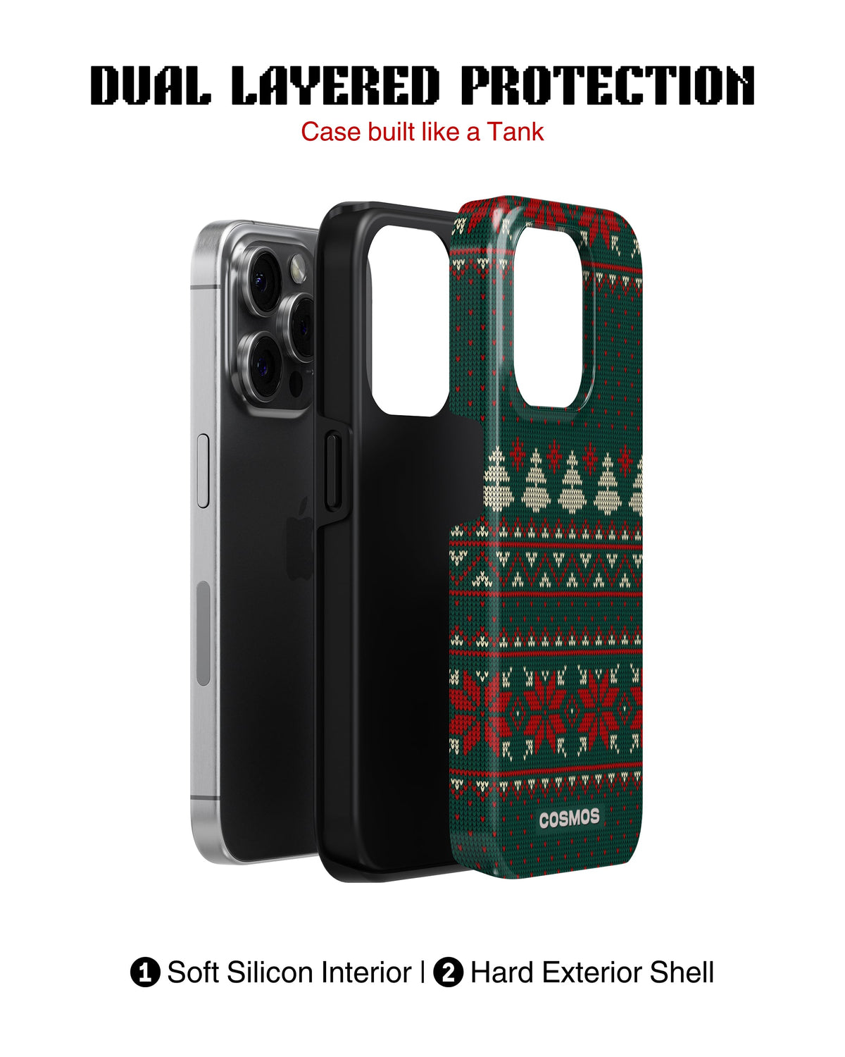 iPhone 15 Pro Tank Case | Textures (Evergreen Knit)