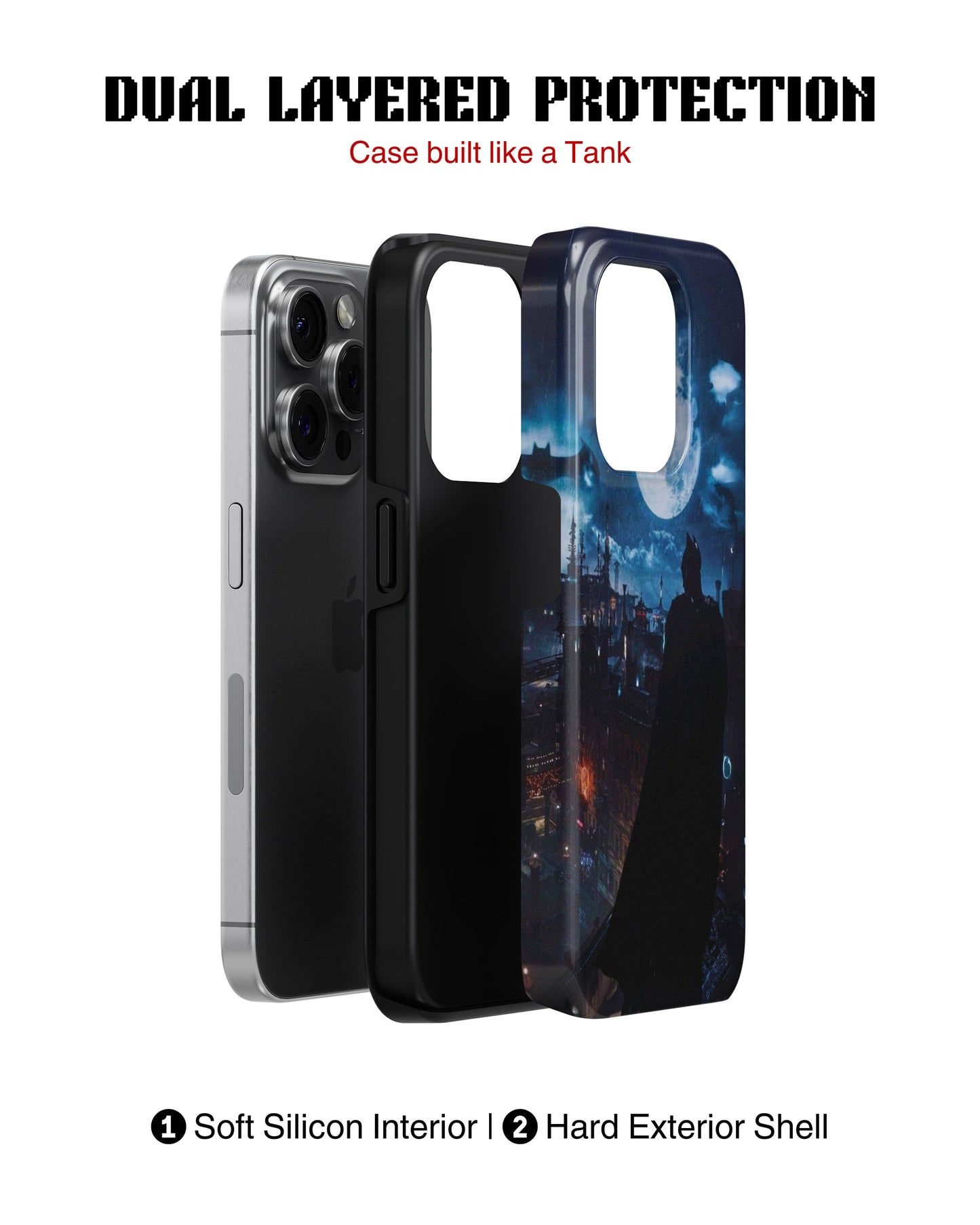 iPhone 13 Pro Tank Case | Superhero (Gotham Moon)