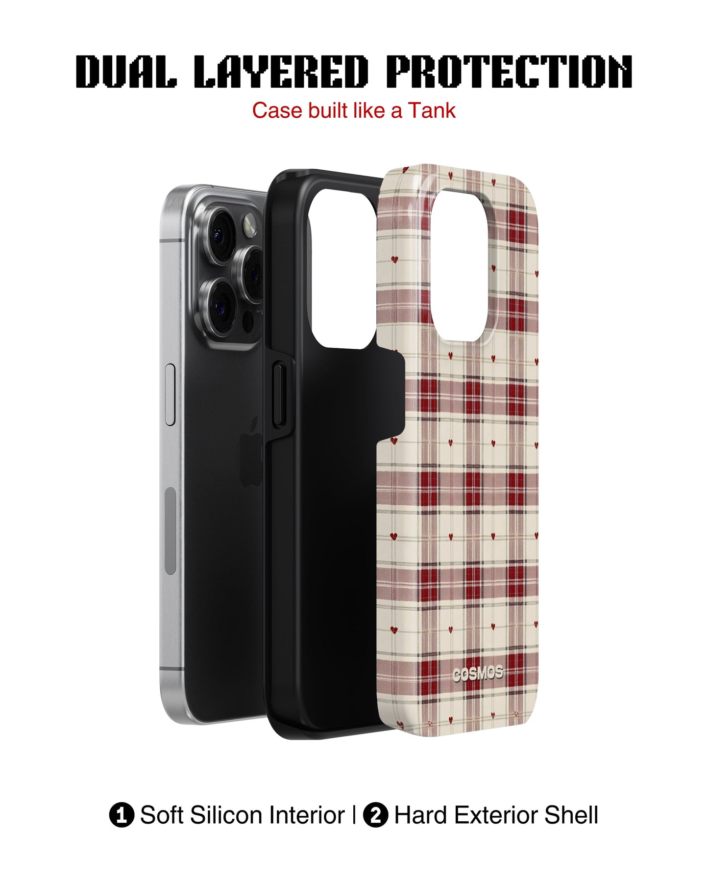 iPhone 14 Pro Max Tank Case | Textures (Heritage Plaid)