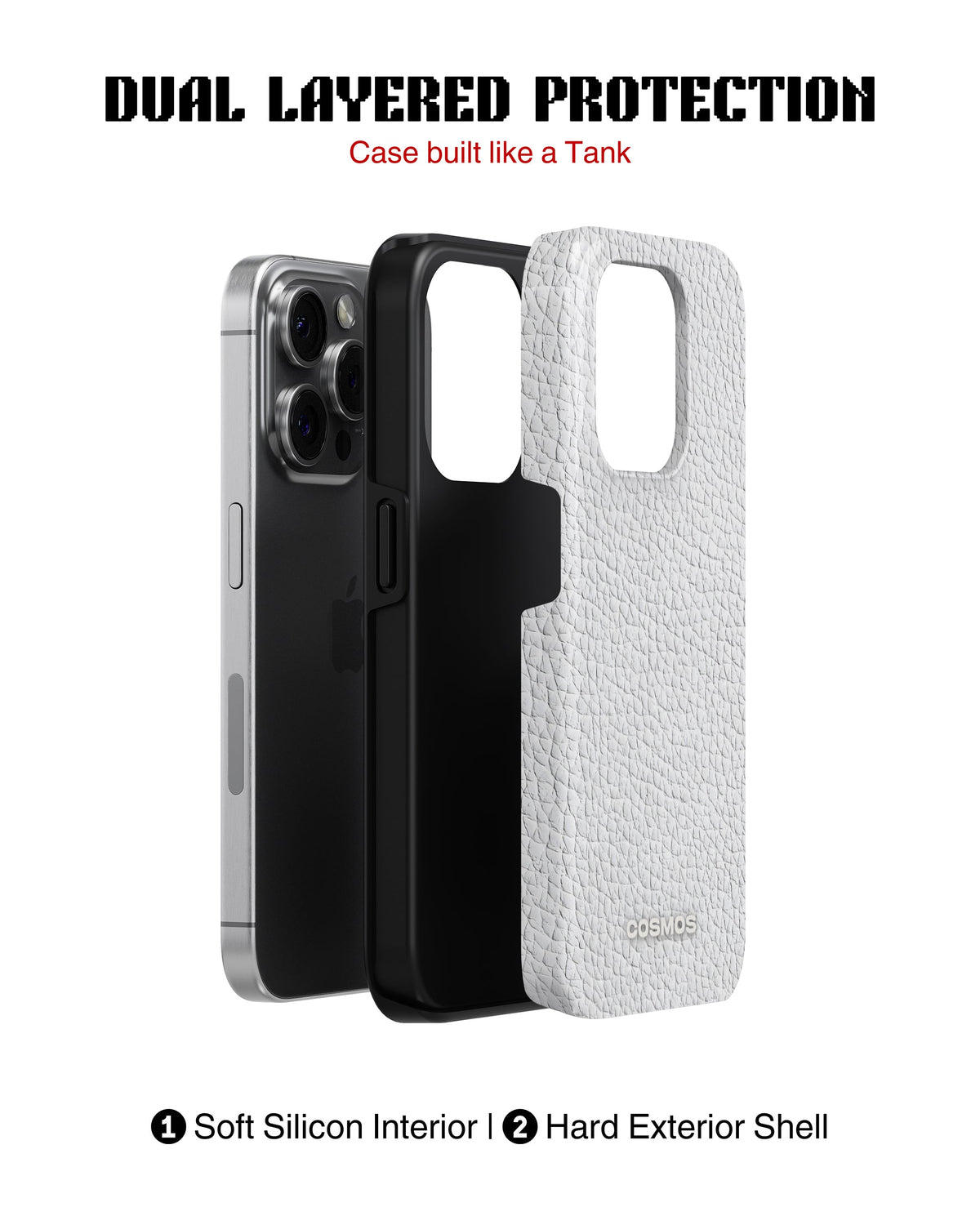iPhone 12 Pro Tank Case | Textures (Ivory Grain)