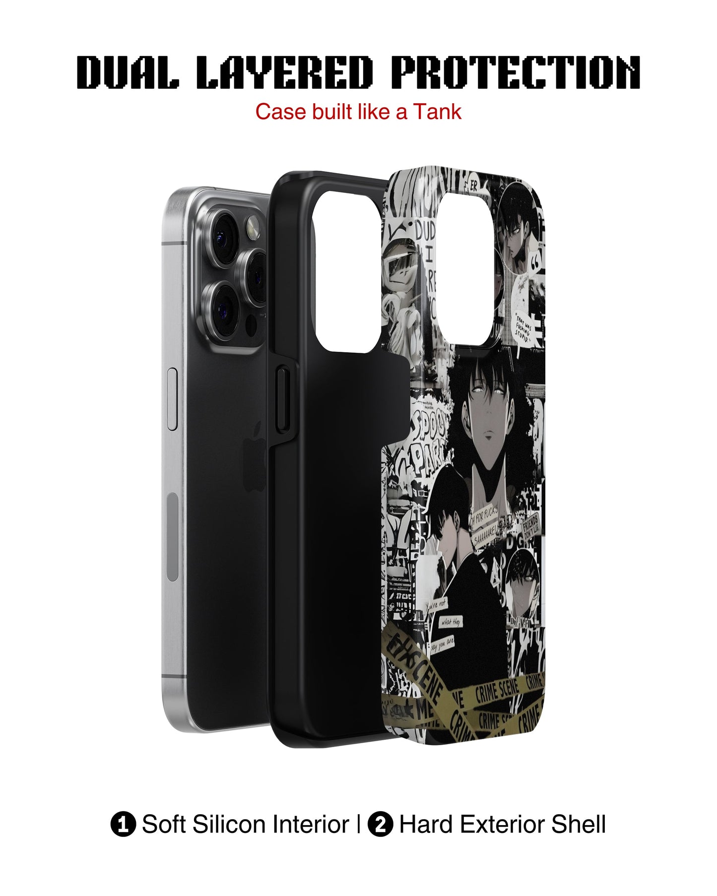 iPhone 12 Pro Tank Case | Anime (Manga Noir)