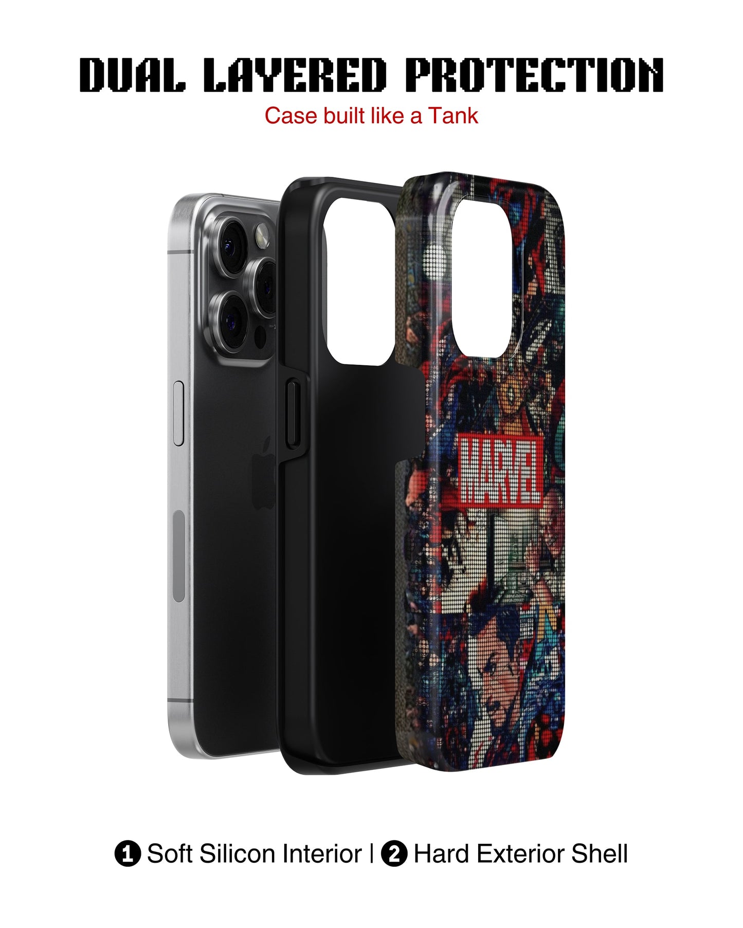 iPhone 13 Pro Tank Case | Superhero (Marvel Mosaic)