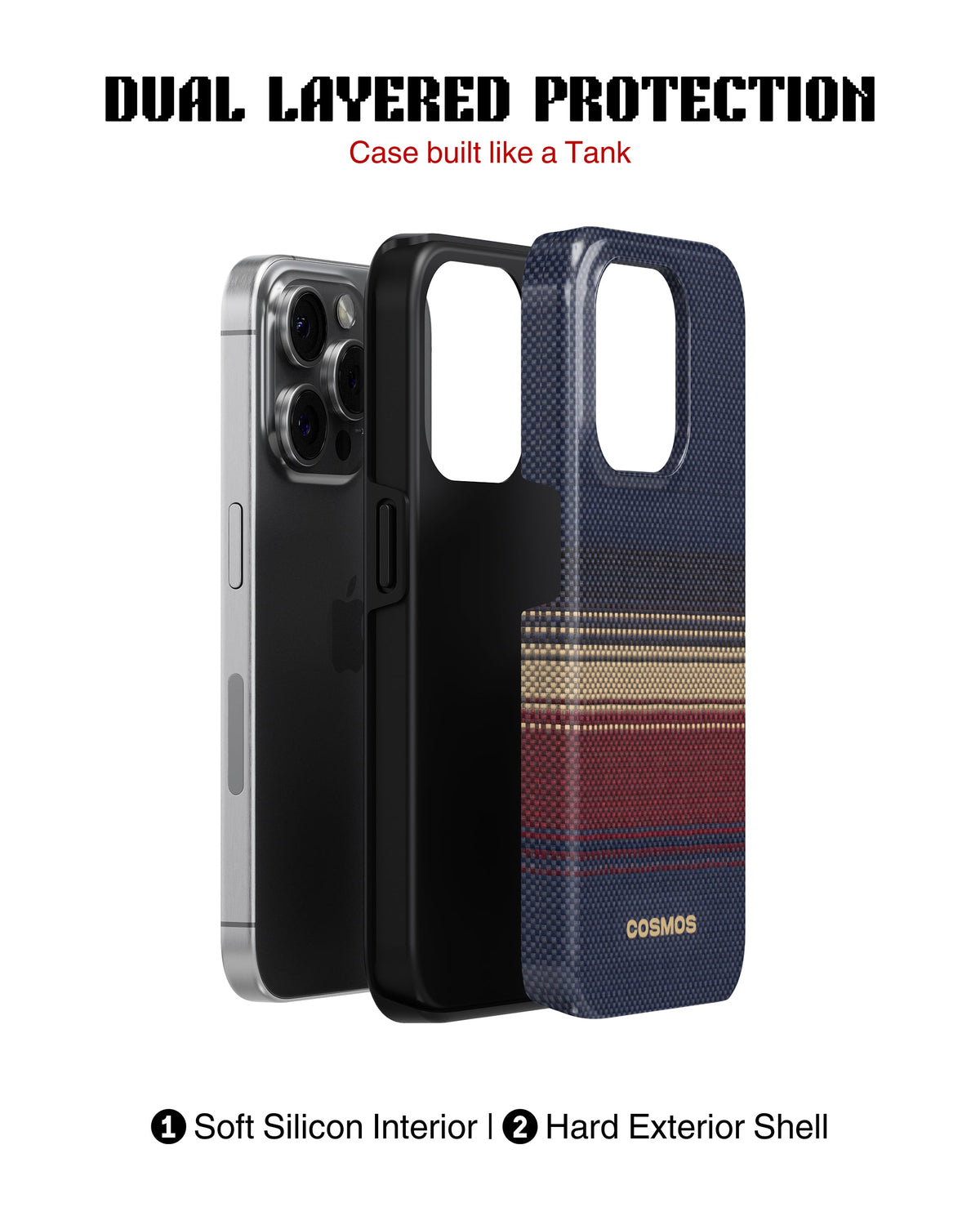 iPhone 12 Pro Tank Case | Textures (Midnight Border)