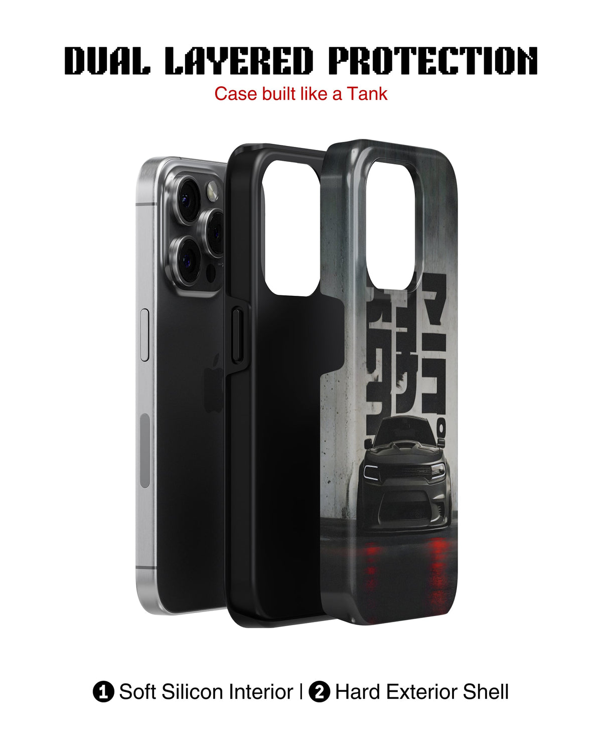 iPhone 13 Pro Max Tank Case | Sports Car (Midnight Kanji)