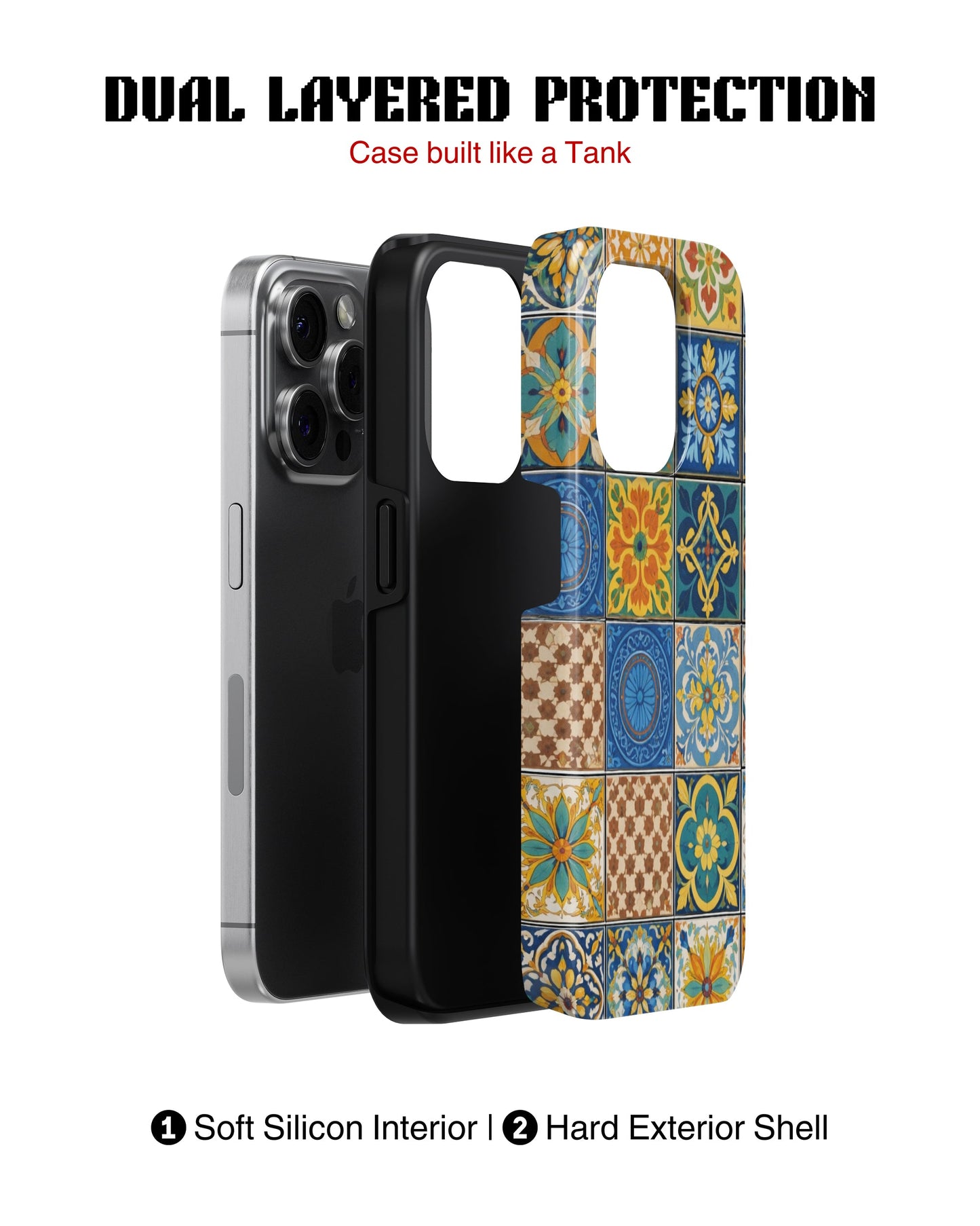 iPhone 12 Pro Tank Case | Girls Aesthetics (Moroccan Tiles)