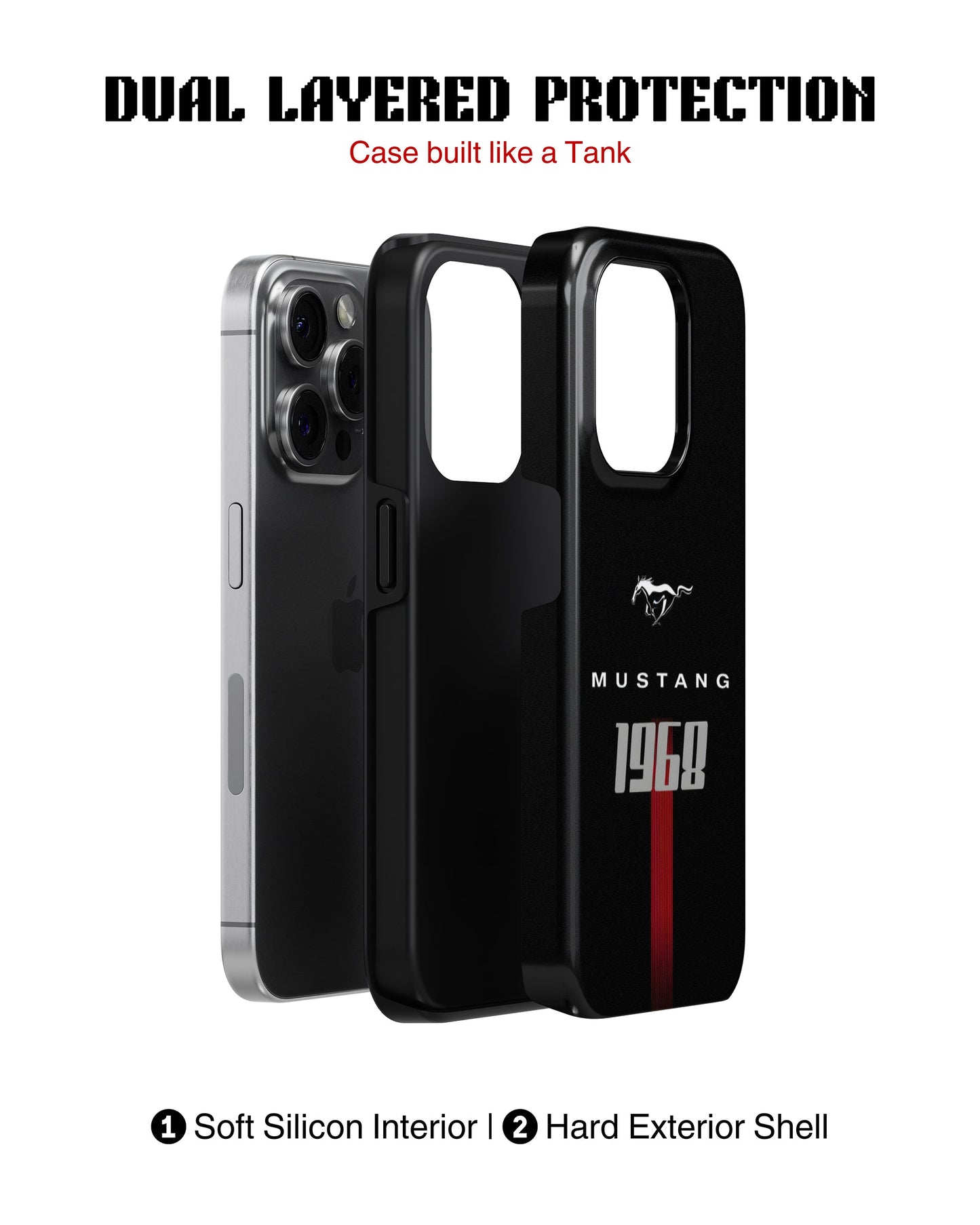iPhone 16 Pro Max Tank Case | Sports Car (Mustang 1968)