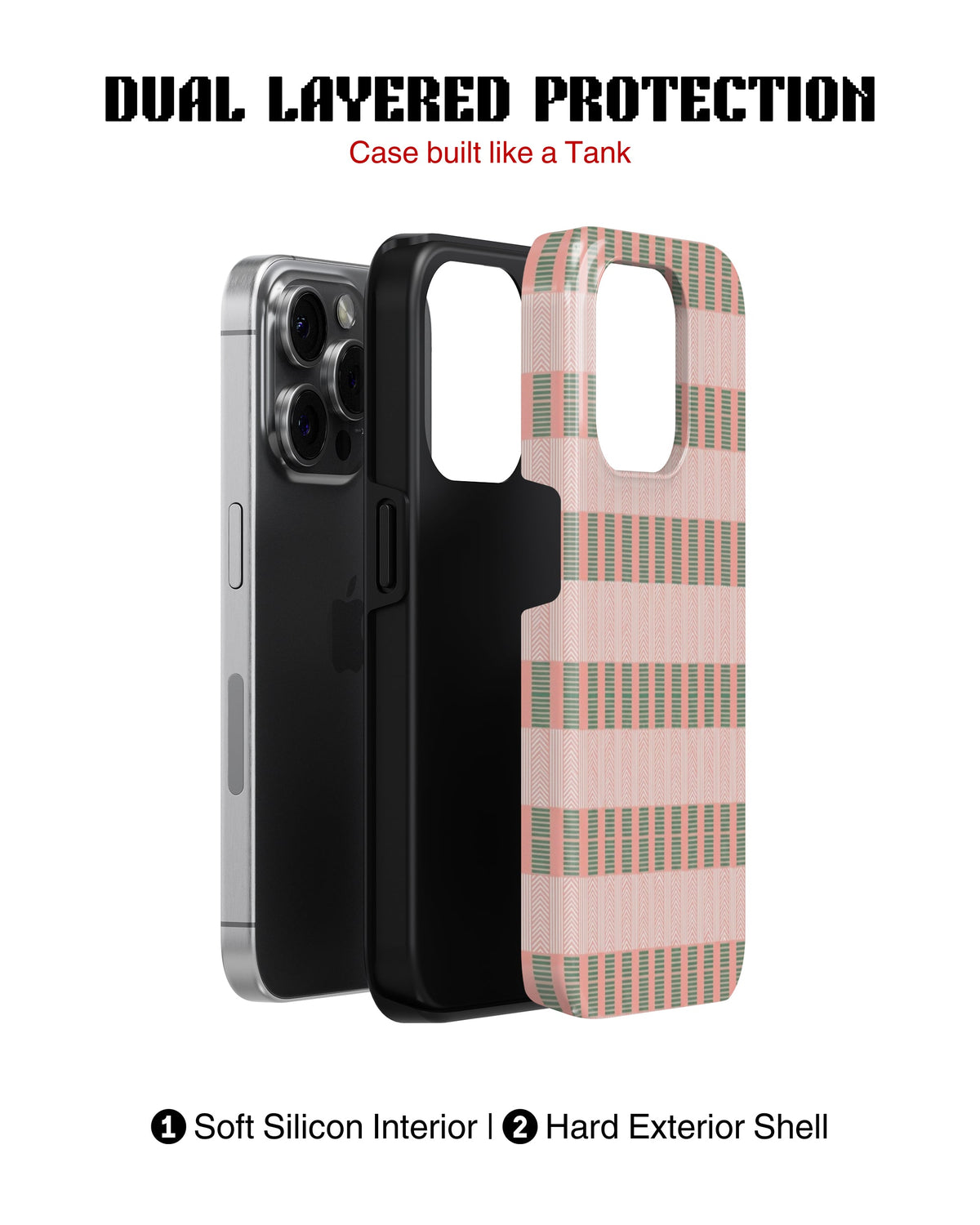iPhone 13 Pro Max Tank Case | Girls Aesthetics (Pastel Weave)