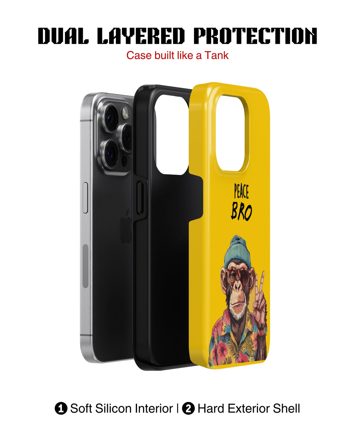 iPhone 12 Pro Max Tank Case | Modernism (Peace Bro)