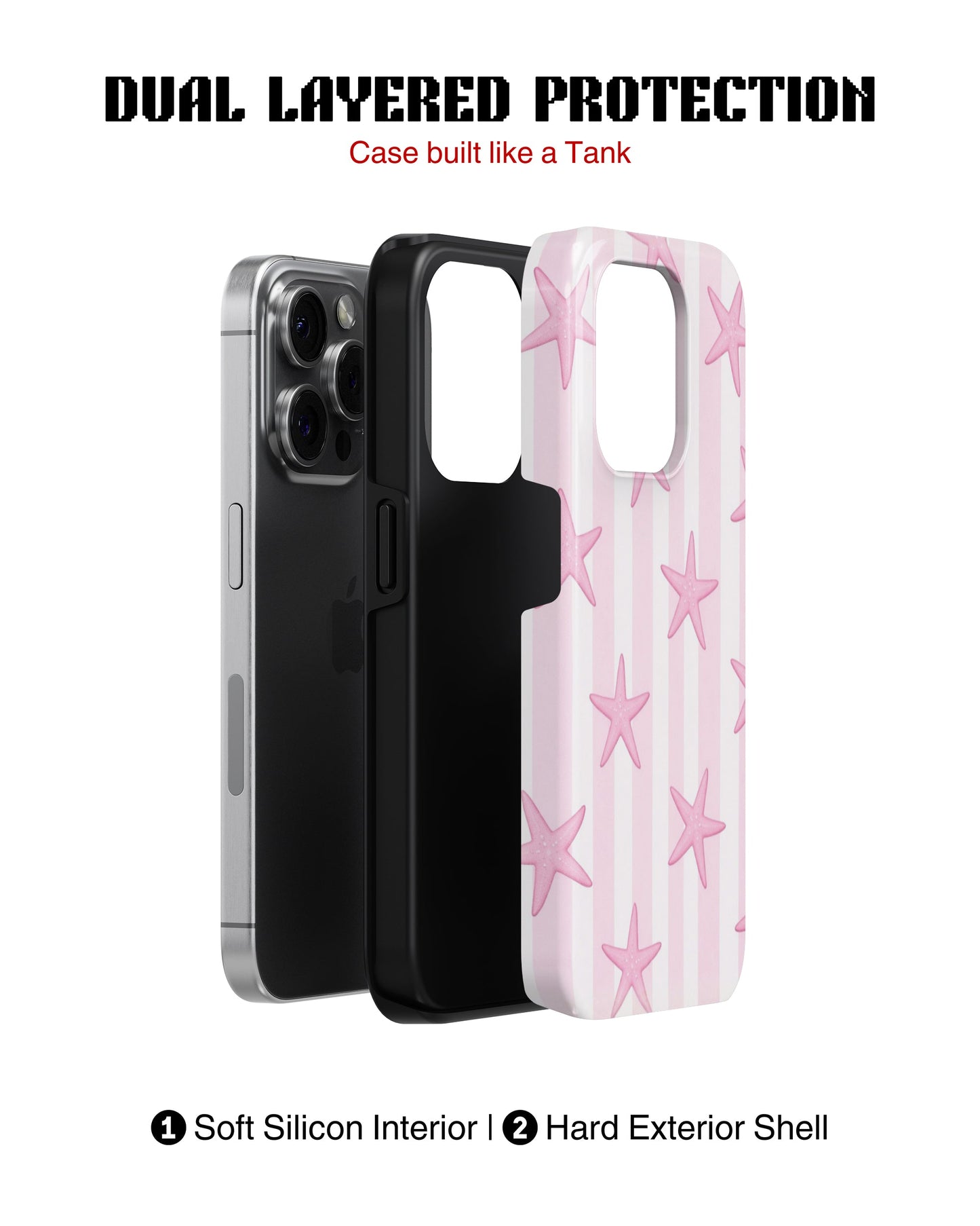 iPhone 16 Pro Tank Case | Girls Aesthetics (Pink Starlet)