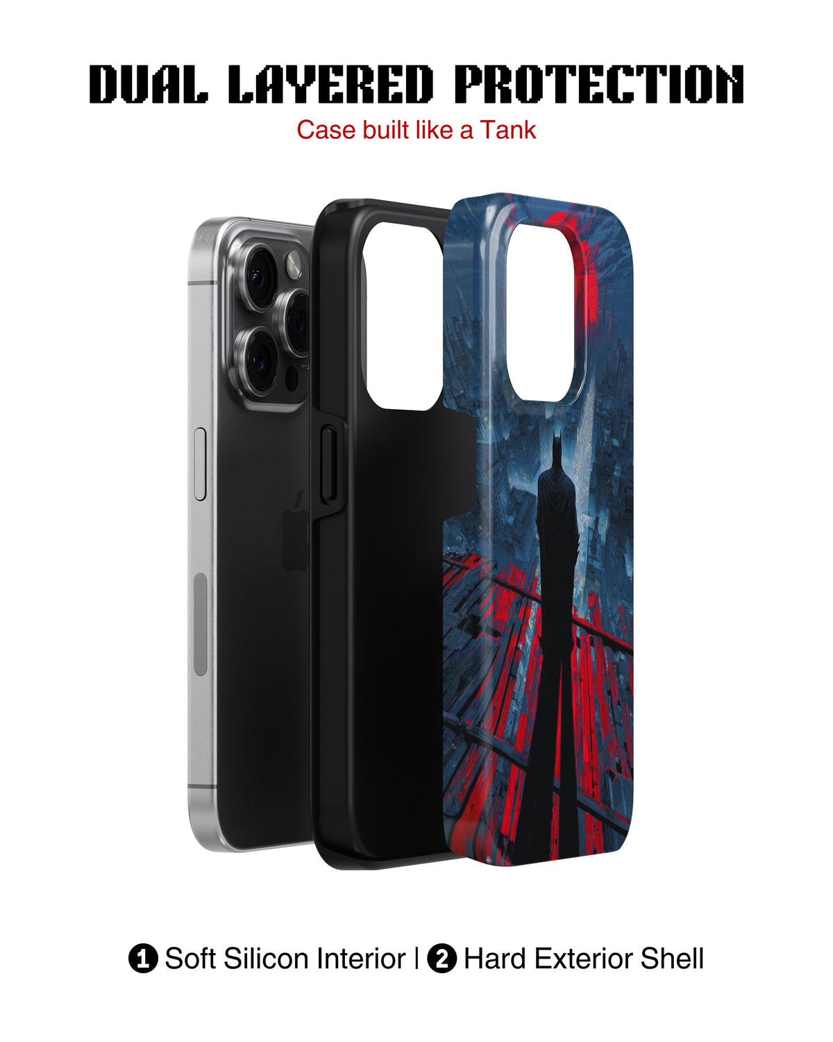 iPhone 15 Pro Tank Case | Superhero (Red Horizon)