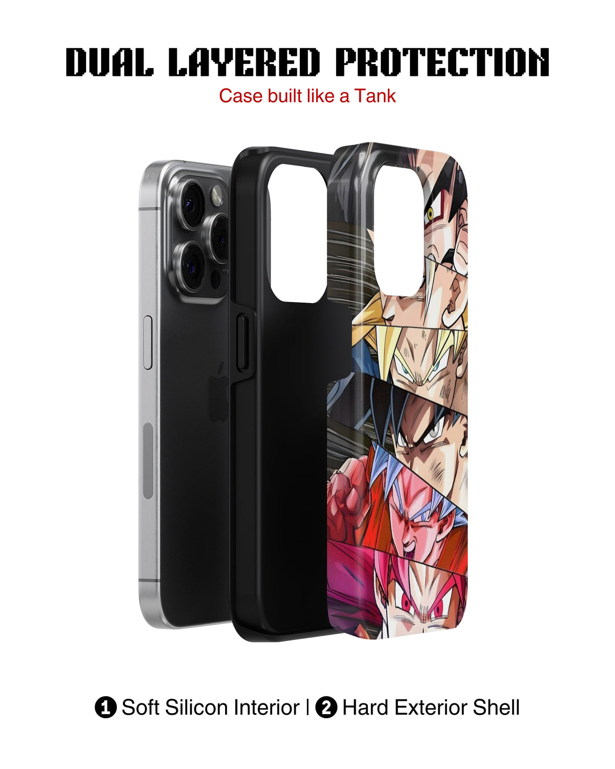 iPhone 13 Pro Tank Case | Anime (Saiyan Faces)