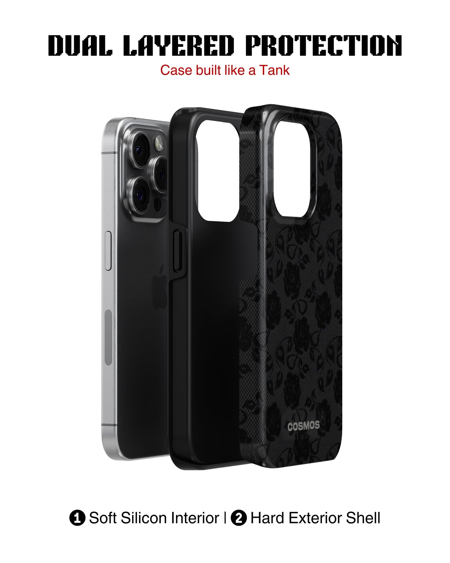 iPhone 15 Pro Tank Case | Textures (Shadow Bloom)
