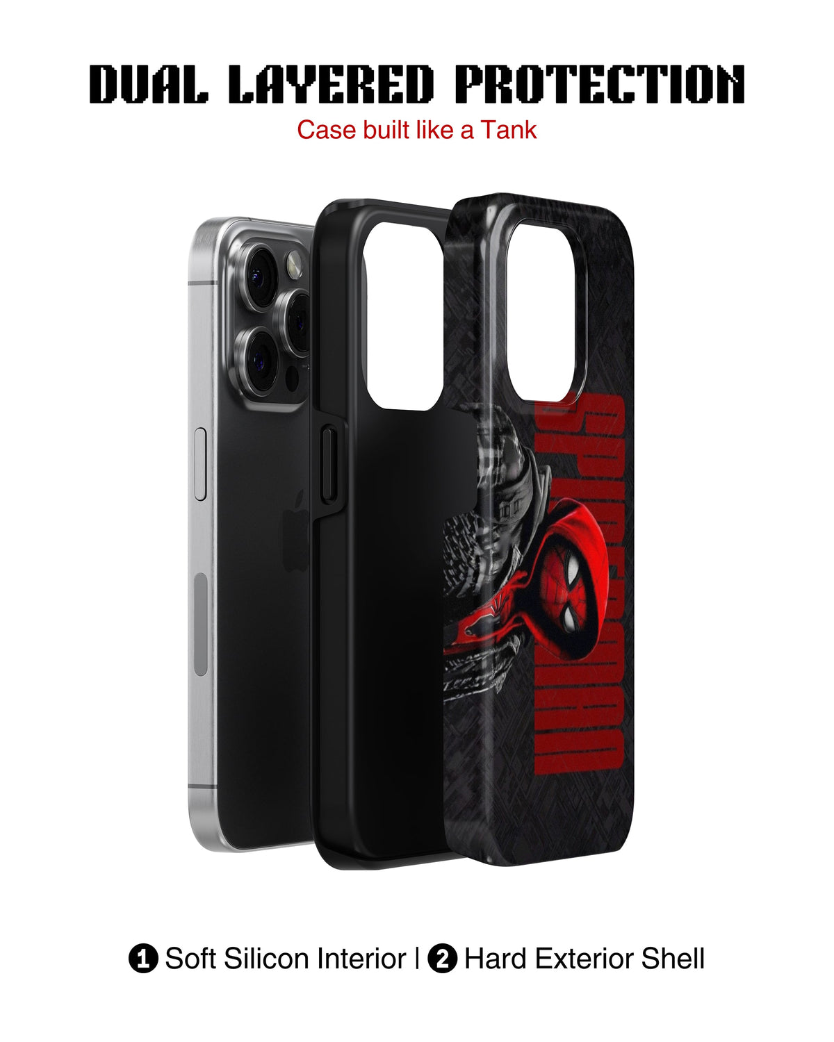 iPhone 15 Pro Max Tank Case | Superhero (Shadow Mask)