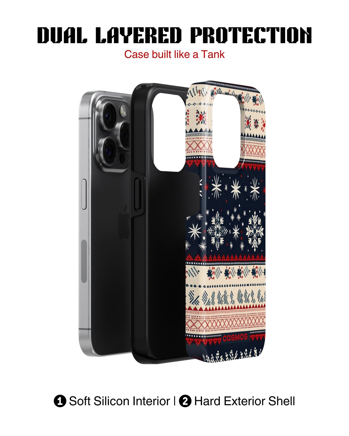 iPhone 15 Pro Tank Case | Textures (Snowfall Classic)