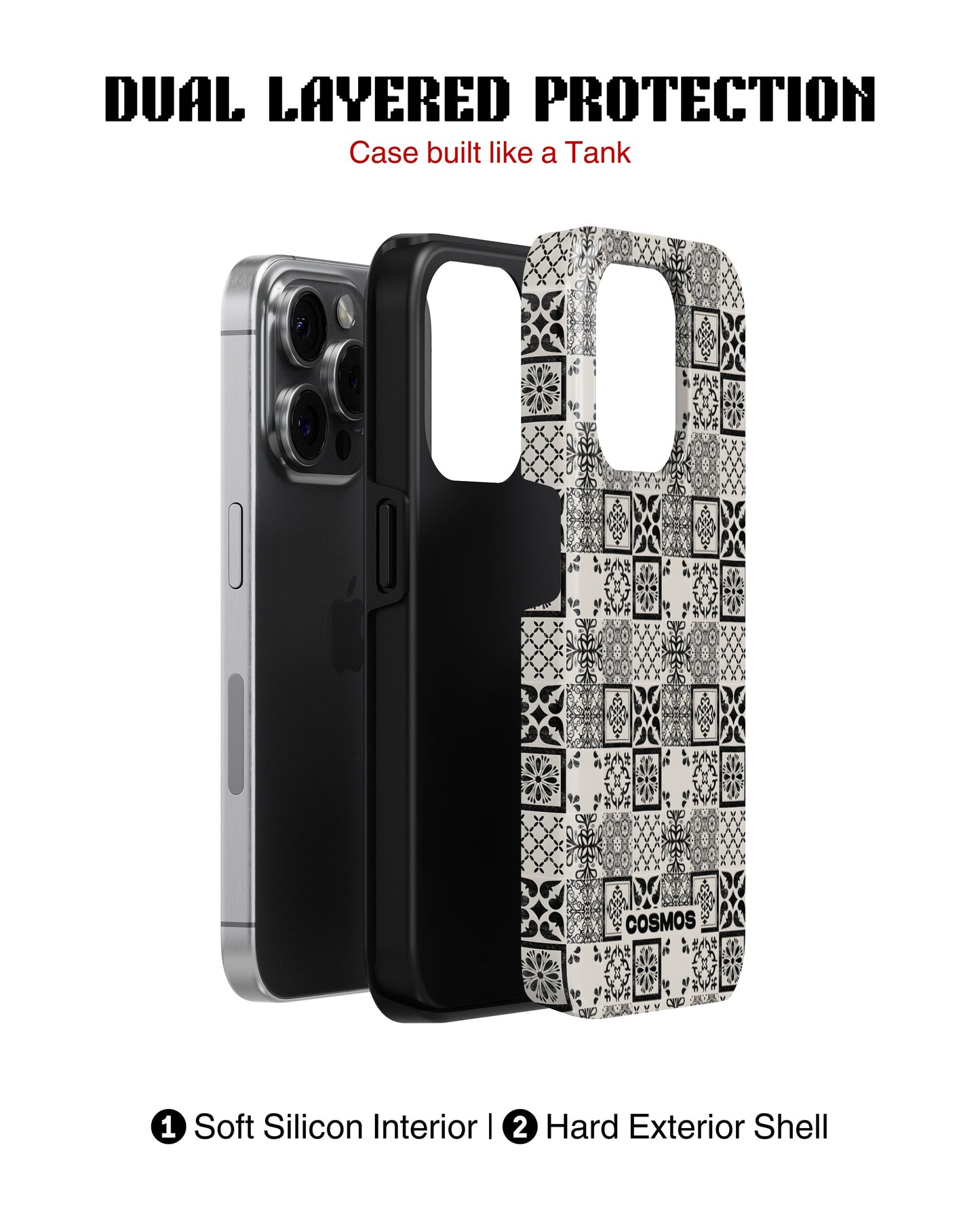 iPhone 17 Pro Tank Case | Textures (Vintage Mosaic)