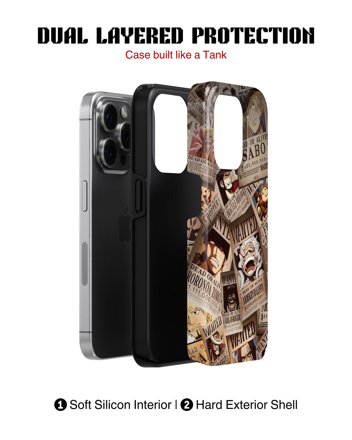 iPhone 15 Pro Tank Case | Anime (Wanted Luffy)