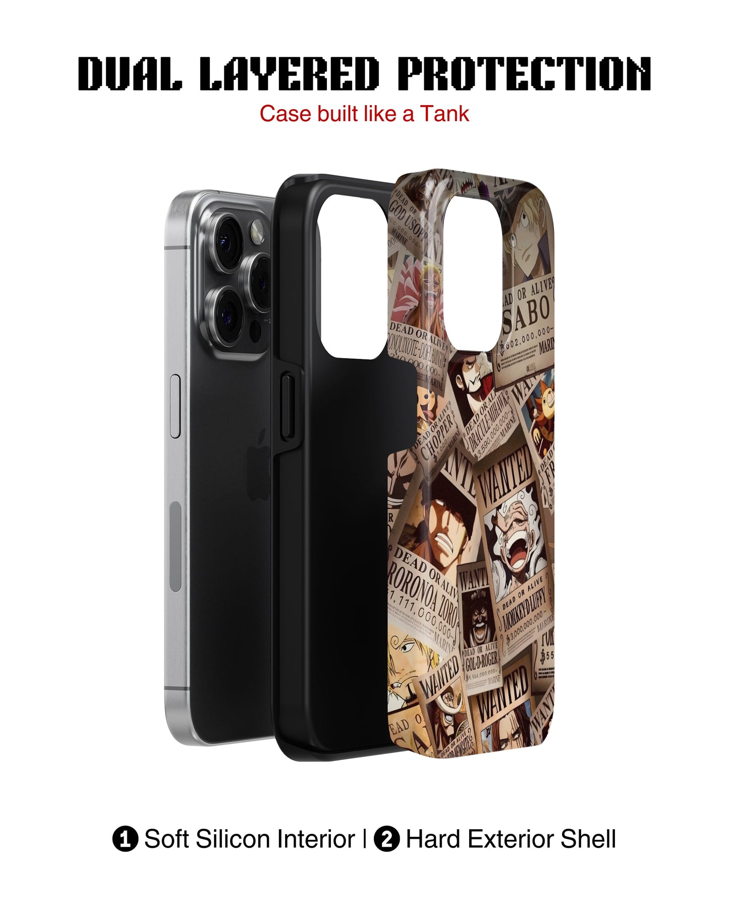 iPhone 13 Pro Max Tank Case | Anime (Wanted Luffy)