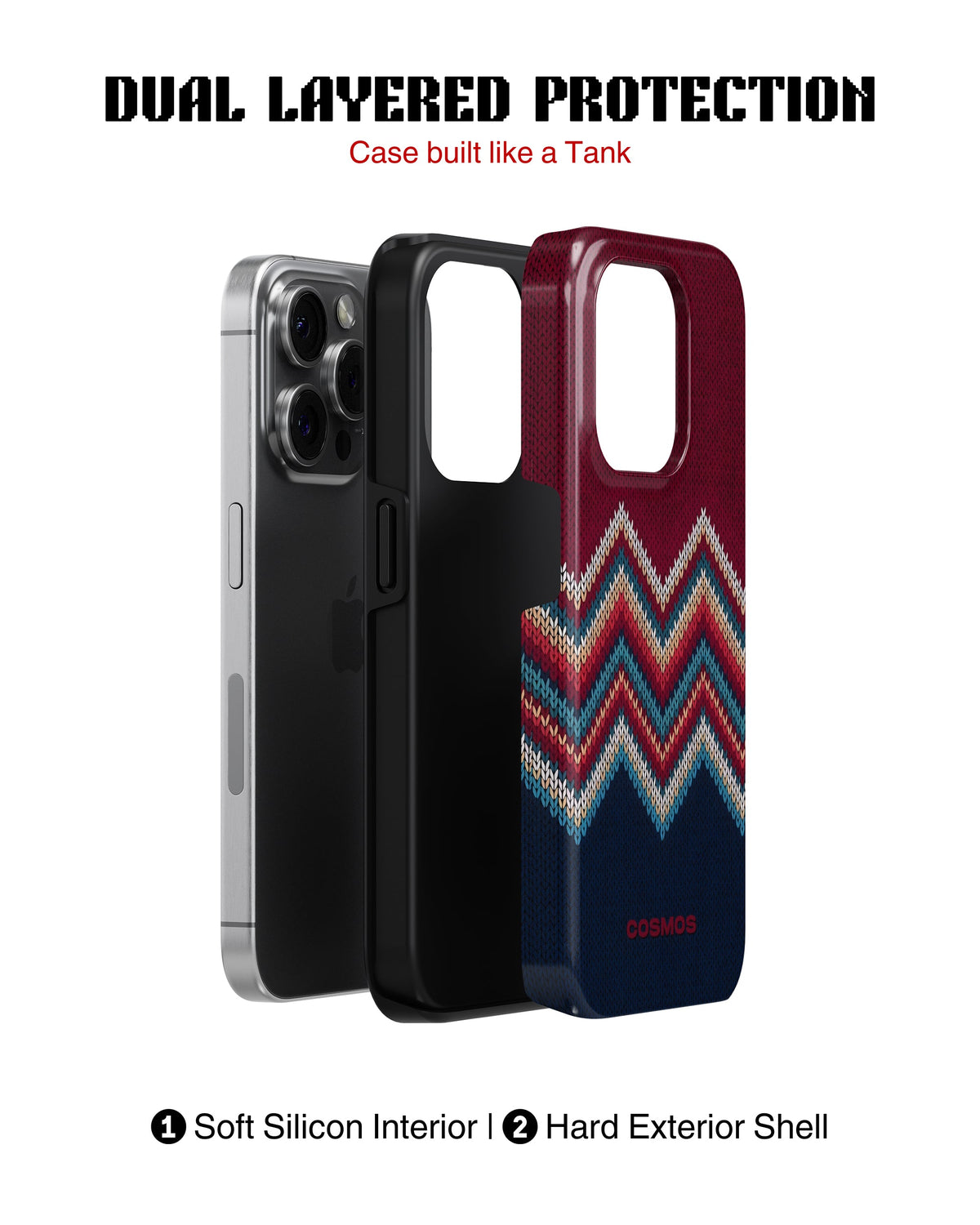 iPhone 16 Pro Tank Case | Textures (Winter Chevron)