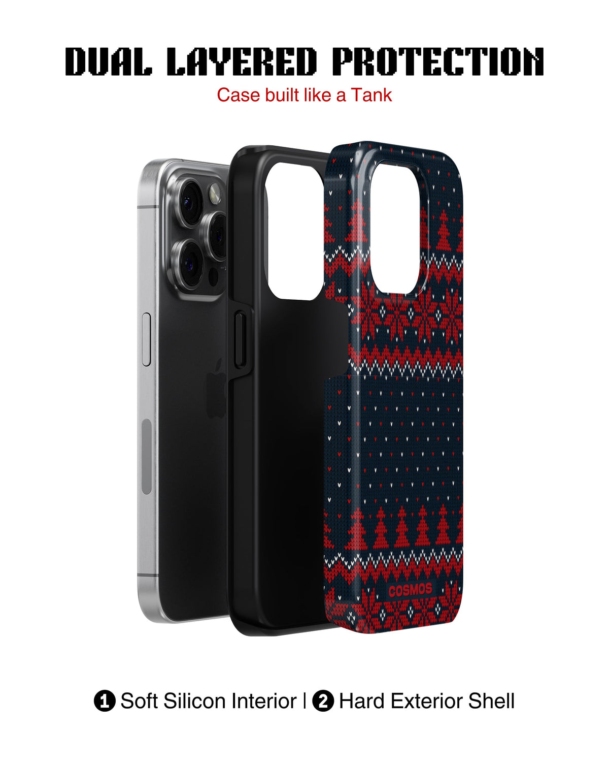 iPhone 16 Pro Tank Case | Textures (Winter Pines)