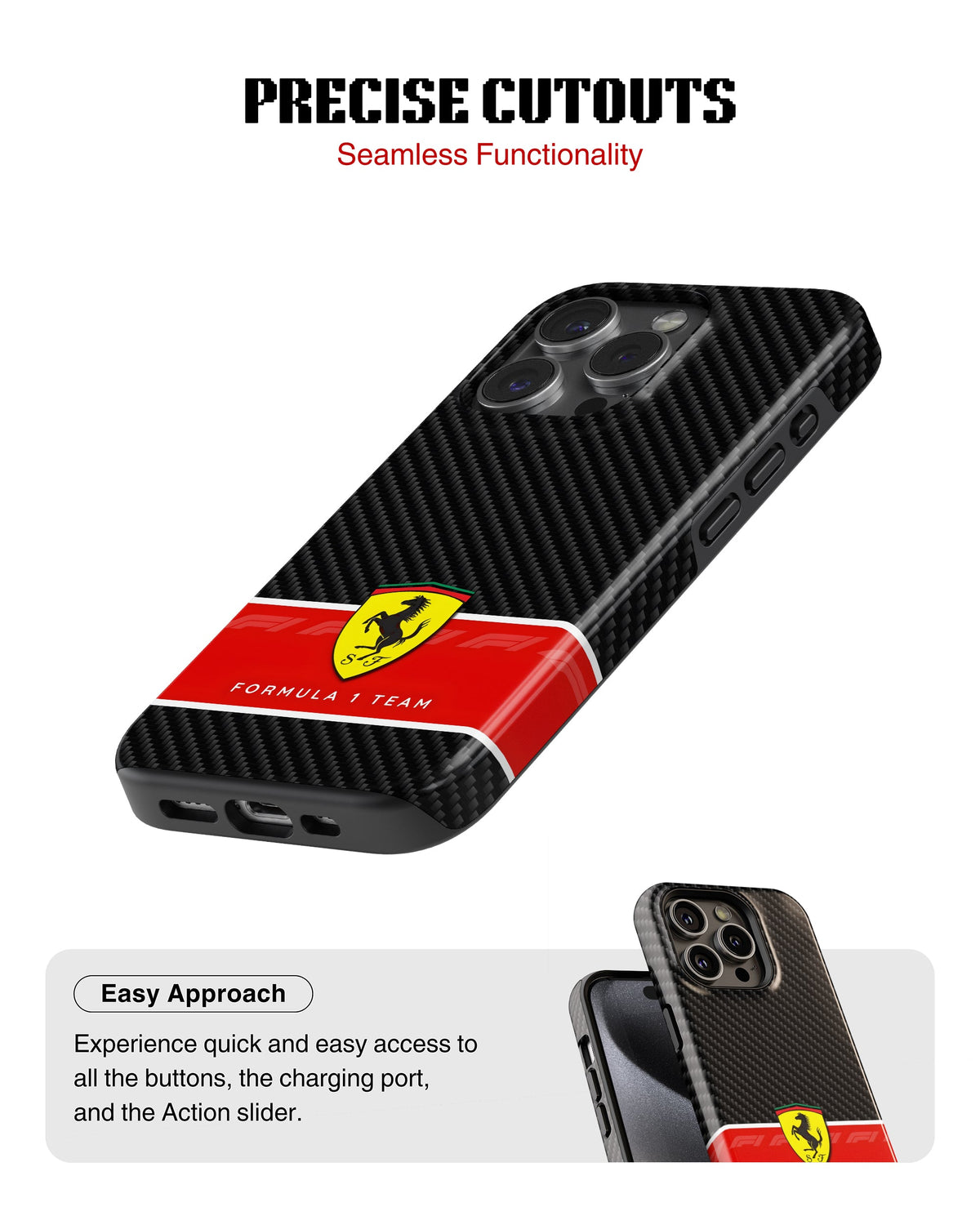 iPhone 14 Pro Max Tank Case | Formula 1 (Carbon Ferrari)