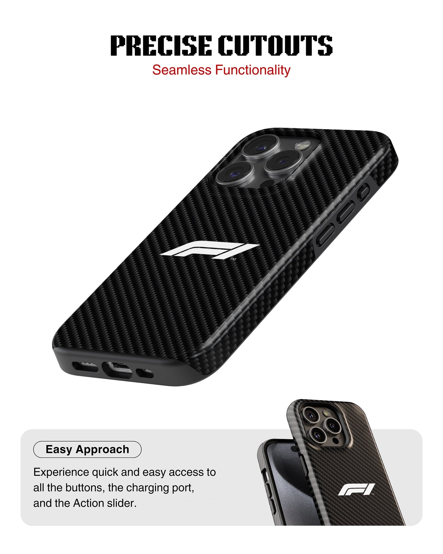iPhone 12 Pro Max Tank Case | Formula 1 (Carbon Grid)