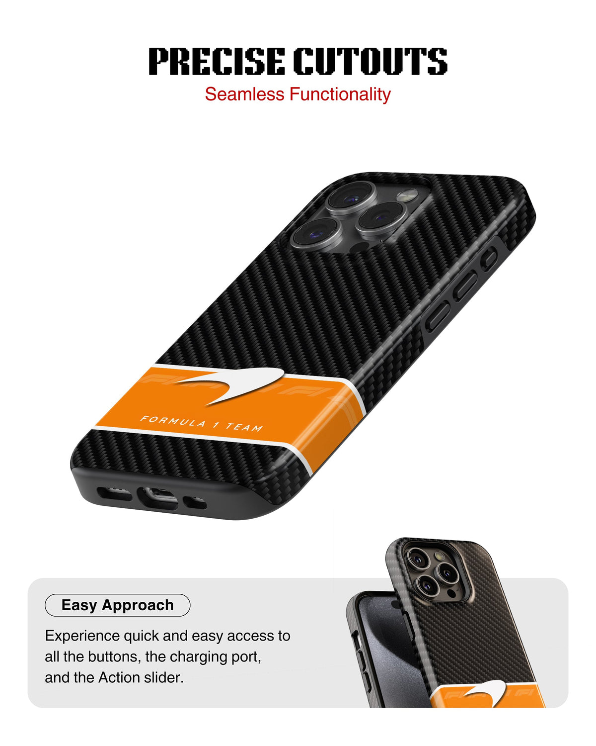 iPhone 13 Pro Max Tank Case | Formula 1 (Carbon McLaren)