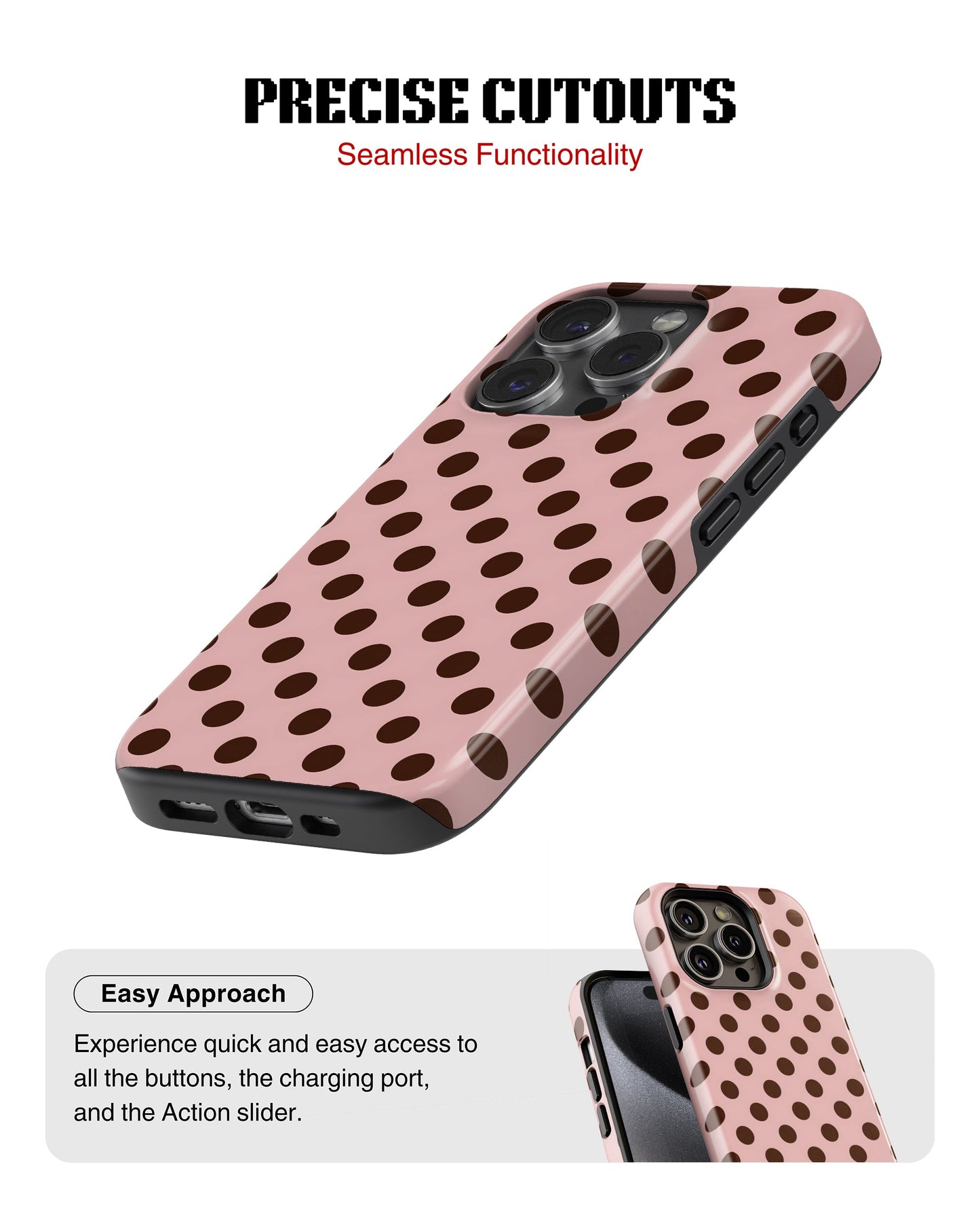 iPhone 12 Pro Tank Case | Girls Aesthetics (Choco Dots)