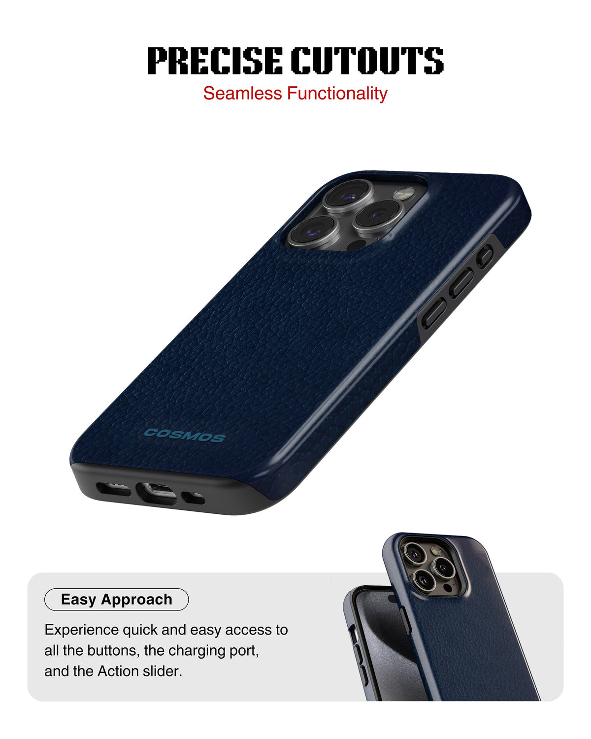 iPhone 13 Pro Max Tank Case | Textures (Deep Navy)
