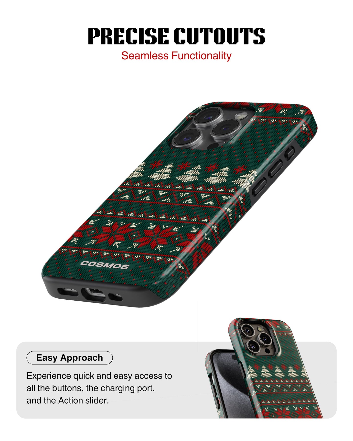 iPhone 15 Pro Tank Case | Textures (Evergreen Knit)