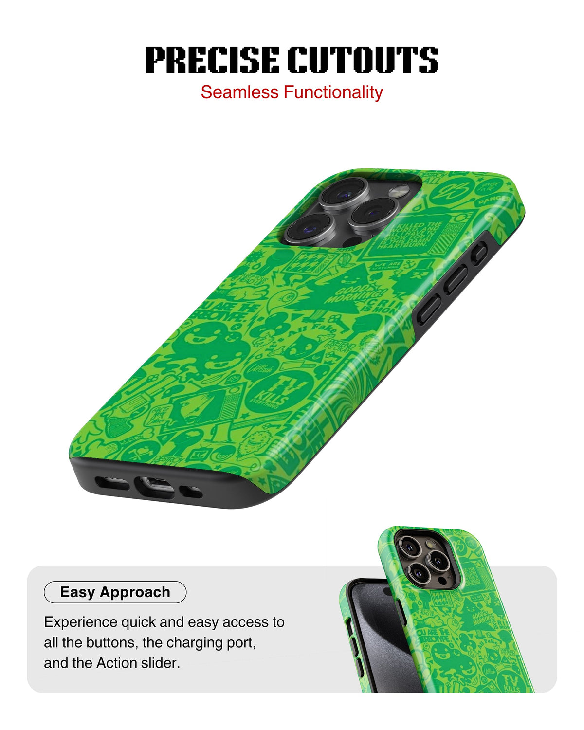 iPhone 16 Pro Tank Case | Modernism (Green Chaos)