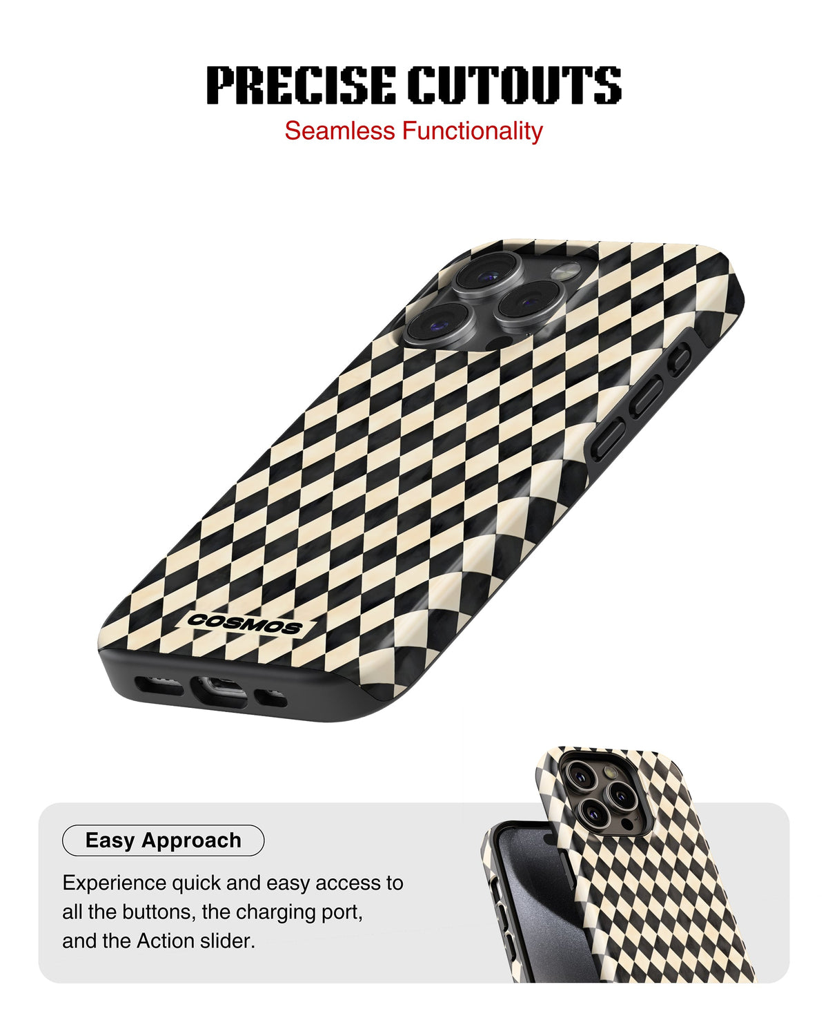iPhone 16 Pro Tank Case | Textures (Harlequin Ivory)