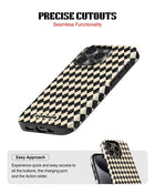 iPhone 14 Pro Tank Case | Textures (Harlequin Ivory)