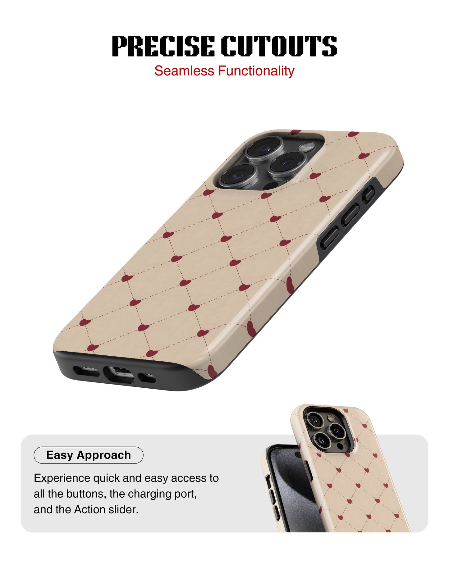 iPhone 12 Pro Tank Case | Girls Aesthetics (Heart Lattice)