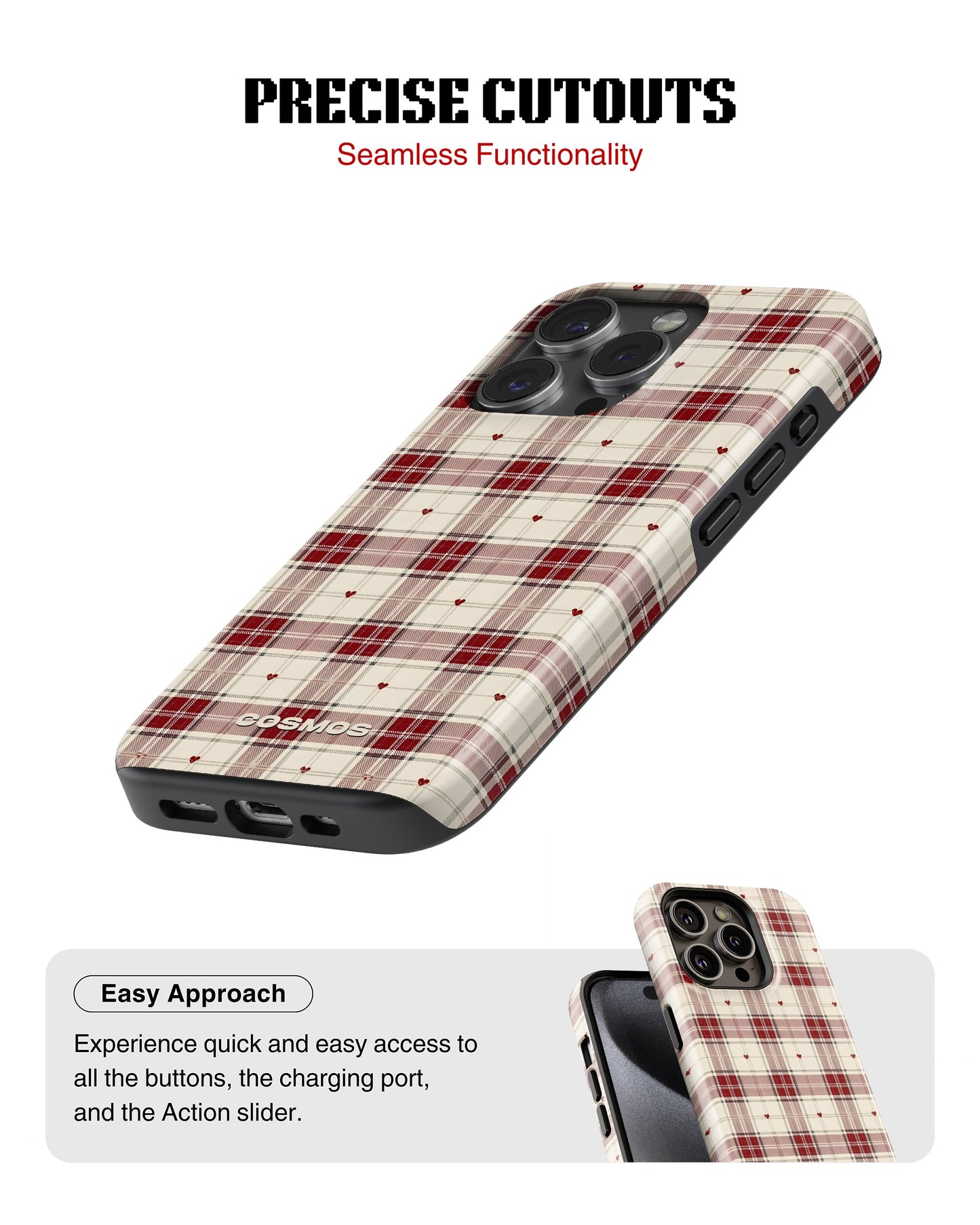 iPhone 16 Pro Tank Case | Textures (Heritage Plaid)