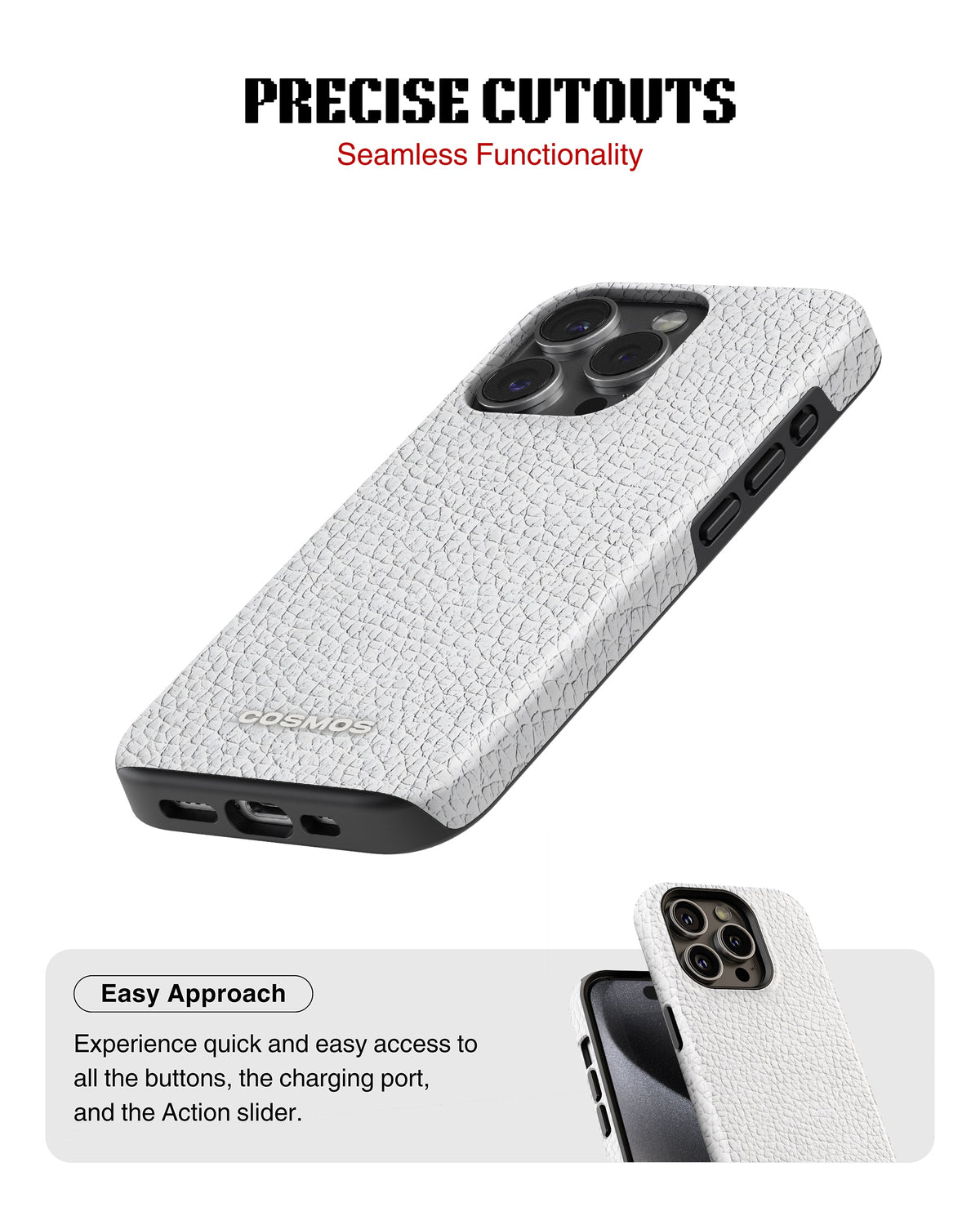 iPhone 14 Pro Max Tank Case | Textures (Ivory Grain)