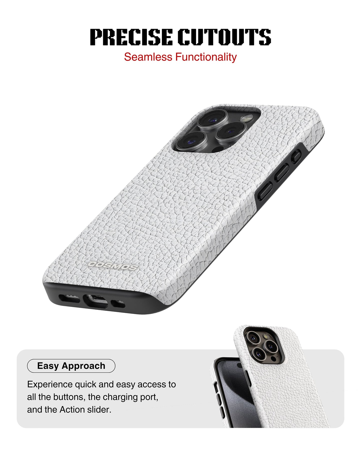 iPhone 15 Pro Tank Case | Textures (Ivory Grain)