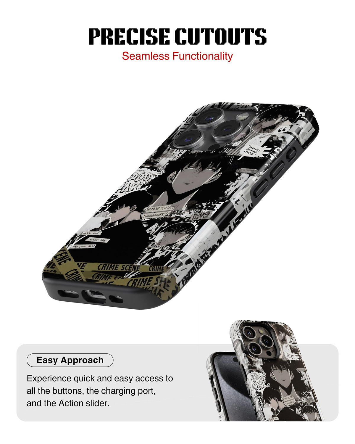 iPhone 12 Pro Max Tank Case | Anime (Manga Noir)