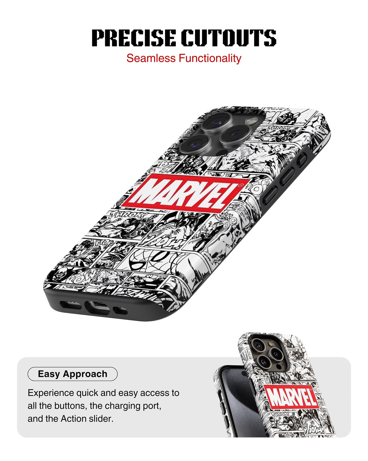 iPhone 12 Pro Tank Case | Superhero (Marvel Grid)